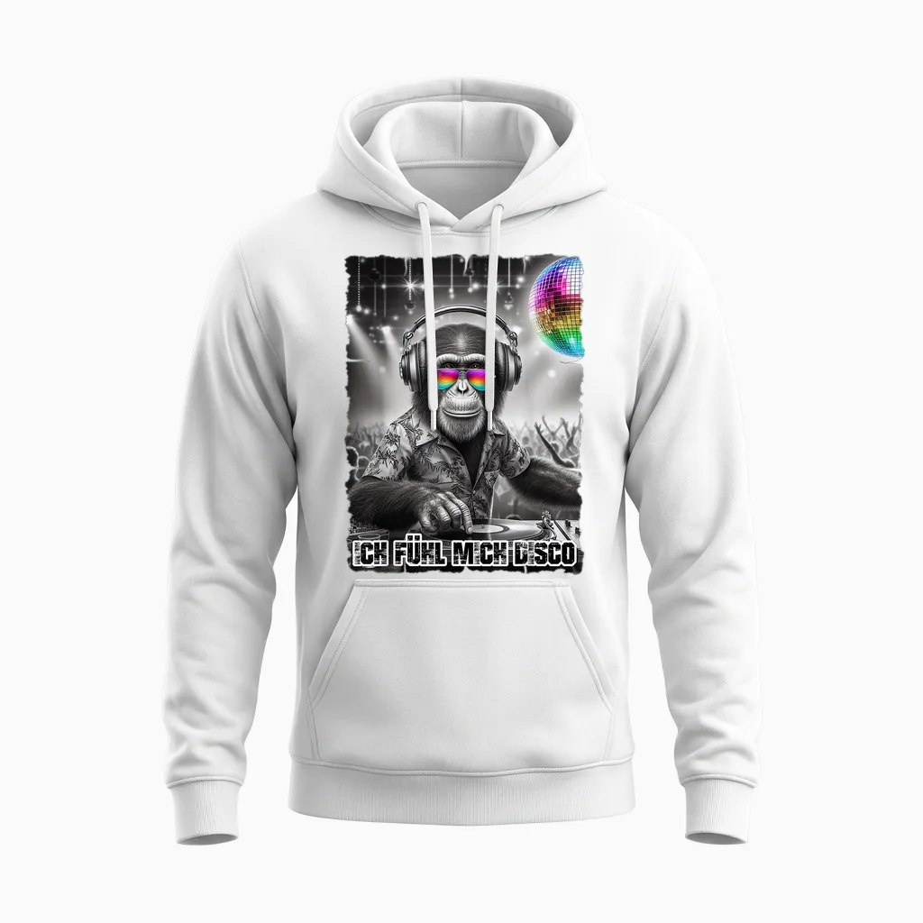 Ich Fühl Mich Disco Dj Outfit for Music Fans Malle Party T-Shirt, Black Unisex Hoodie in White