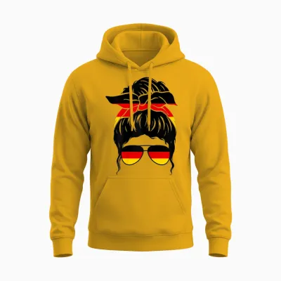Deutsches Mädchen Deutschland Deutsche Flagge Stolze Deutsche Frau Unisex Hoodie - Gold