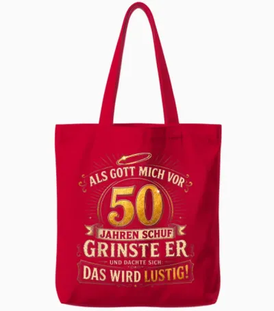 50. Geburtstag Mann Frau 50 Jahre Deko 1976 Geschenk Lustig Tote Bags - Red