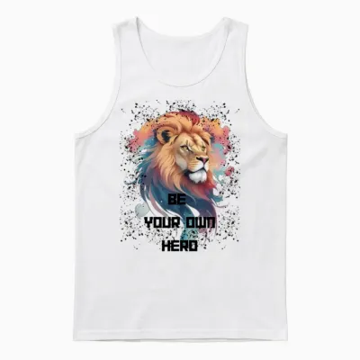 Self-Made Hero - Brave Lion Attitude Art Unisex Tank Top - White