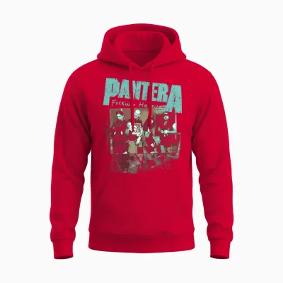Official Pantera Hostile Retro Band Heavy Metal Vintage Unisex Hoodie - Red
