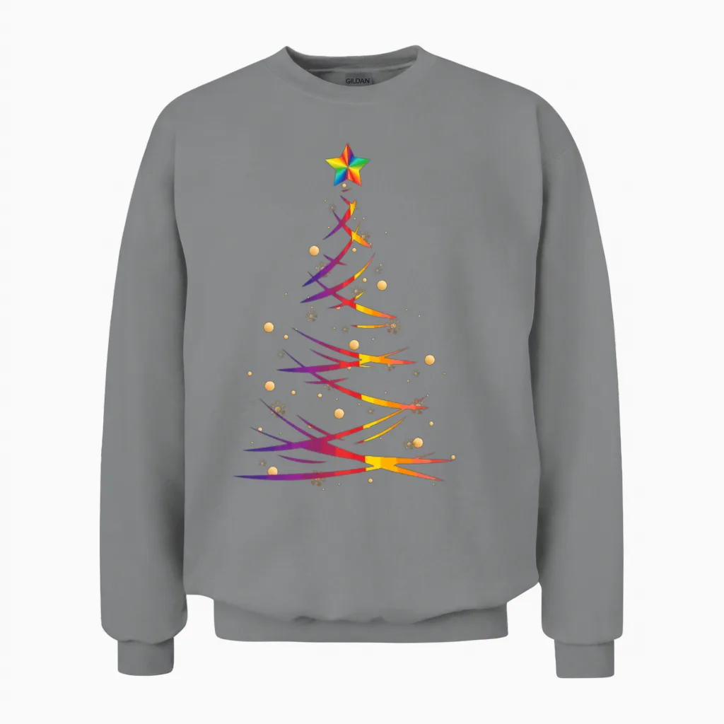 Christmas Fir Tree Unisex Sweatshirt in Sport Grey