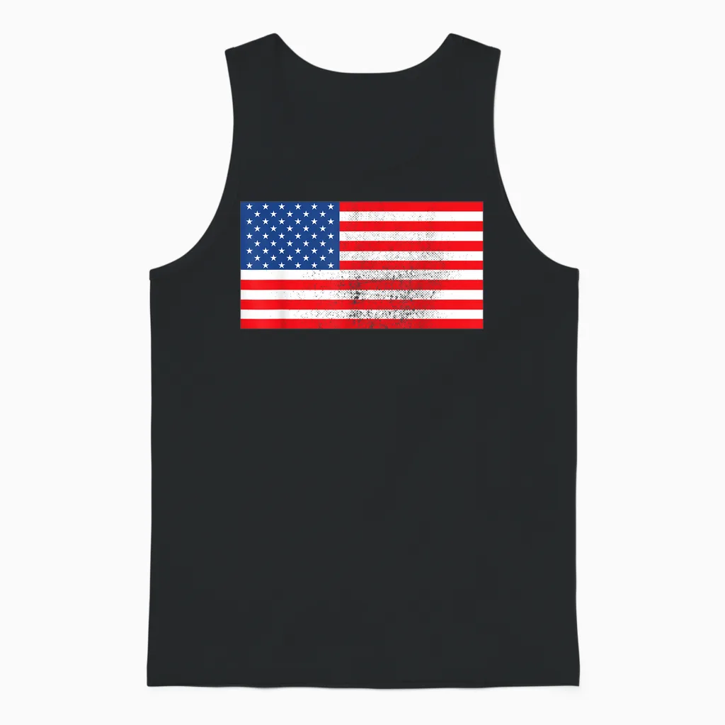 Drapeau Américain Patriotique Des états-Unis Pour Hommes, Femmes, Enfants, Garçons Et Filles Unisex Tank Top in Black