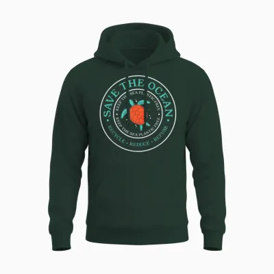 Save the Ocean Lovely Earth Day Sea Kunststoffstrohhalm Frei Unisex Hoodie - Forest