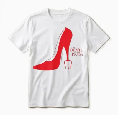 The Devil Wears Prada Red Heel Pitchfork Logo Unisex T-Shirt - White