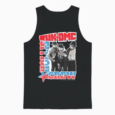 Offizielles Run Dmc Hollis Crew Hip Hop Klassik Retro Band Unisex Tank Top - Black