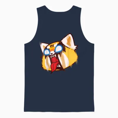 Aggretsuko Screaming Rage Unisex Tank Top - Navy