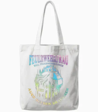 Feuerwehrfrau Weil Feuerwehrmänner Auch Helden Brauchen Tote Bags - White