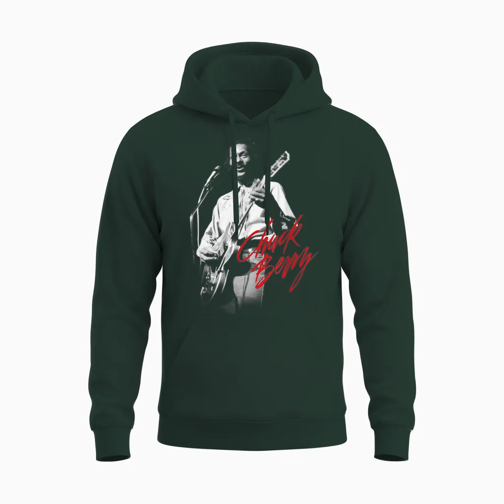 Chuck Berry Gitarre Foto Unisex Hoodie in Forest