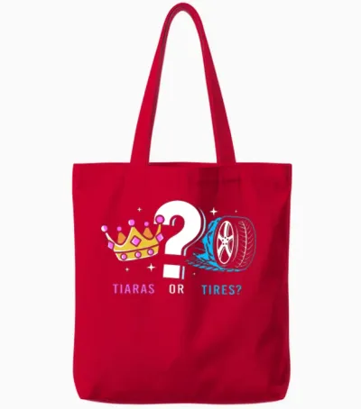 Gender Reveal Pregnancy Announcement Tote Bags - Red