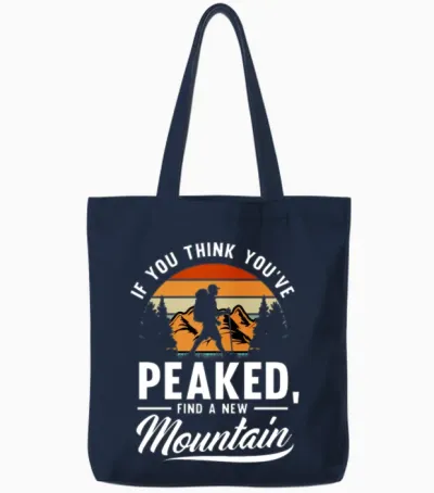 Funny Hiking Hiker Gift Tote Bags - Navy
