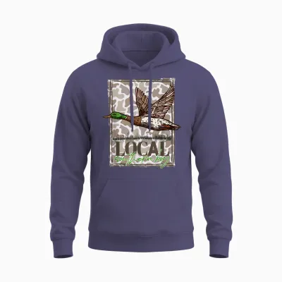 Local Southern Boy Camo Mallard Duck Hunting Outdoor Boy Men Unisex Hoodie - Heather Sport Dark Navy