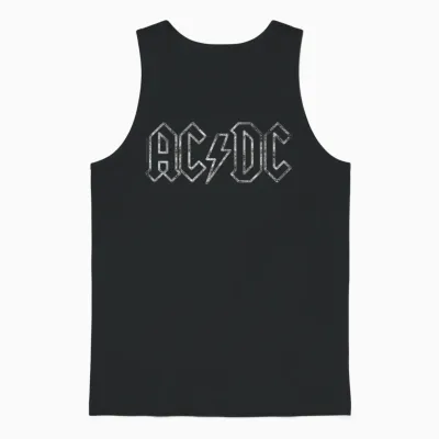 Ac/dc Rock Music Band Jagged Logo T-Shirt, Black Unisex Tank Top - Black