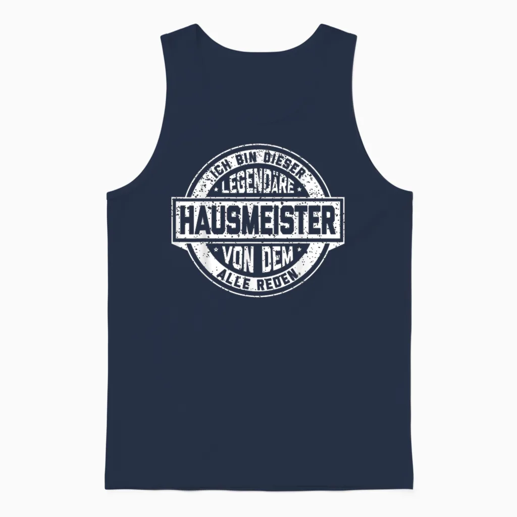 Hausmeister Legende Witziger Vintage Spruch Hauswart Unisex Tank Top in Navy
