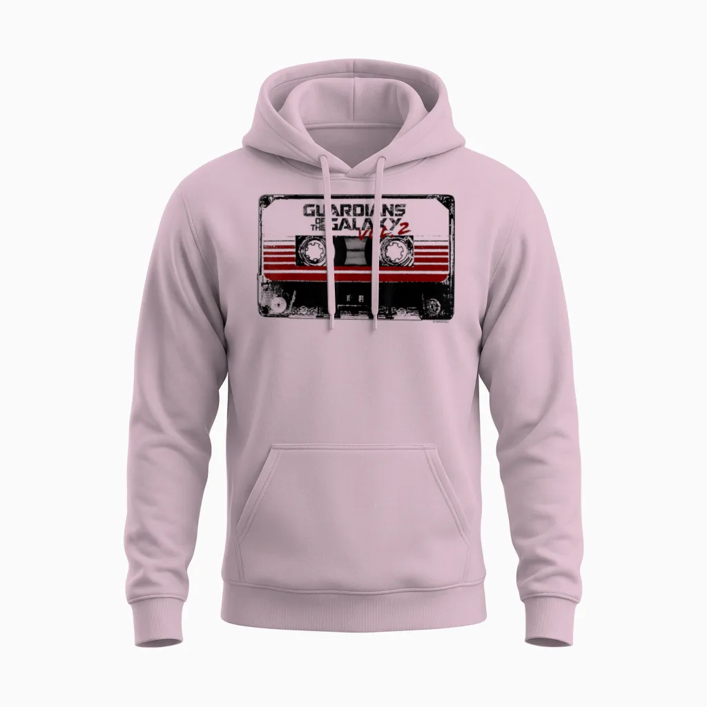 Marvel Guardians of the Galaxy Vol 2 Awesome Mix Tape Logo Unisex Hoodie in Light Pink