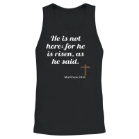He Is Risen Bible Verse & Scripture Unisex Tank Top - Black – 2