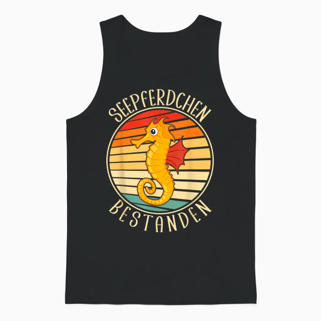 Seepferdchen Bestanden Frühschwimmer Abzeichen Unisex Tank Top in Black