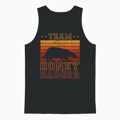 Retro Team Honey Badger Unisex Tank Top - Black
