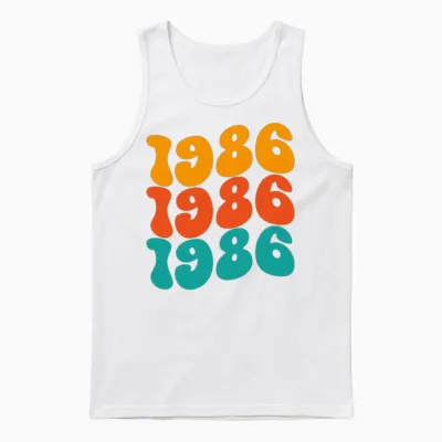1986 Retro Unisex Tank Top - White