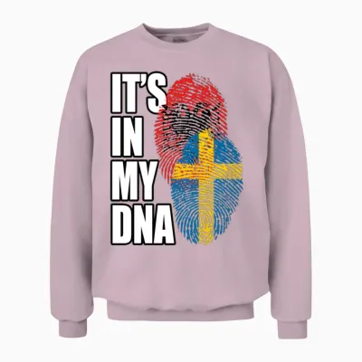 Albanian and Swedish Mix Heritage Dna Unisex Sweatshirt - Light Pink