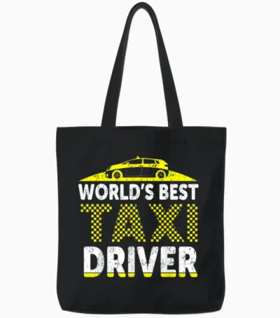 World's Best Taxi Driver T-Shirt, Black, S Tote Bags - Black