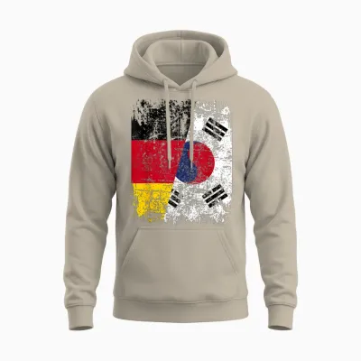 Südkorea Deutschland Flagge | Damen Herren Kinder | Südkorea Unisex Hoodie - Sand