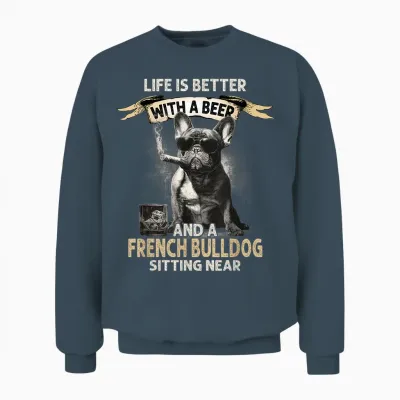 Chien Vintage Cool Papas Drôle Fête Des Pères Bouledogue Français Unisex Sweatshirt - Dark Heather