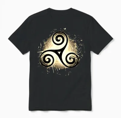 Triskel Triquetra Rune Celtic Protective T-Shirt, Black, S Unisex T-Shirt - Black