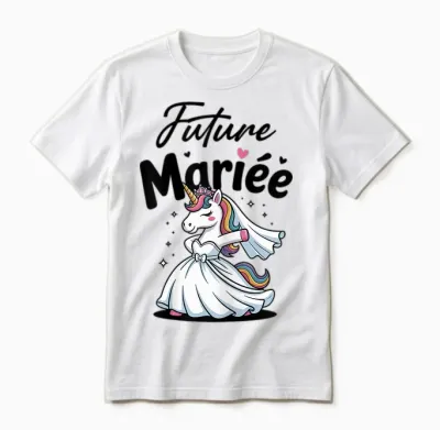 Future Bride Evjf Humor Team Wedding Bride Unicorn Woman Unisex T-Shirt - White