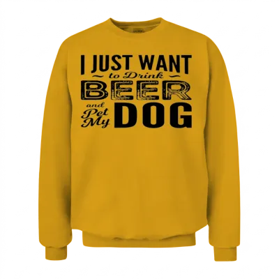 Funny Dog , Dog Dad , Mens Dog , Gift for Dog Love Unisex Sweatshirt - Gold