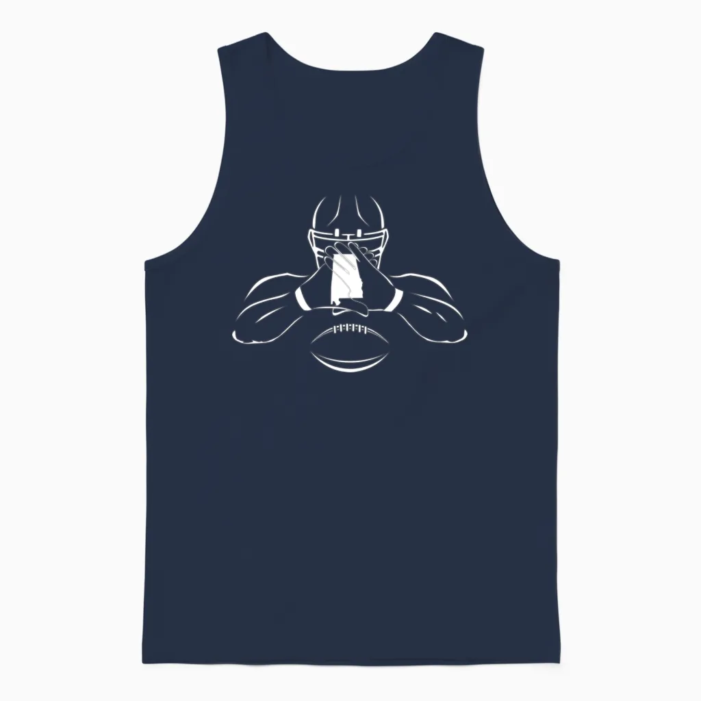 Alabama Football Crossed Gloves Unisex Tank Top in Navy