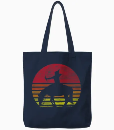 Native American Horse Tote Bags - Navy