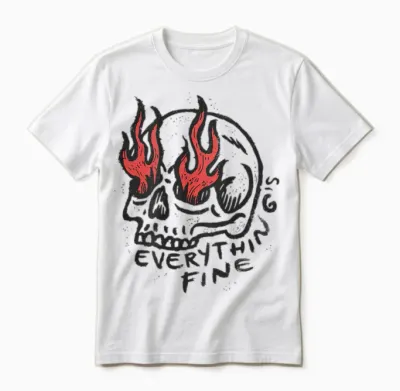 Hip Hop Vintage Skull Edgy Y2k Backprint Streetwear Skull Unisex T-Shirt - White
