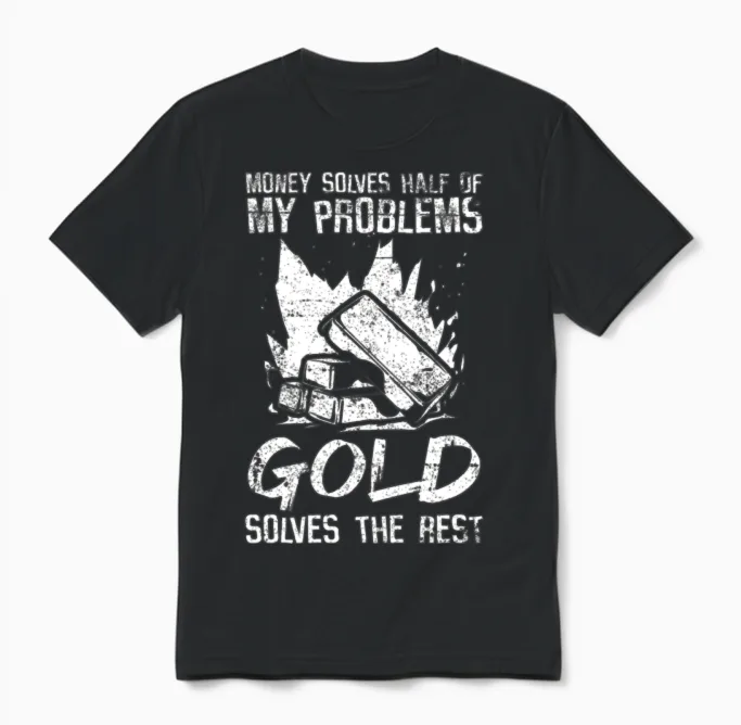 Gold Mining Unisex T-Shirt in Black
