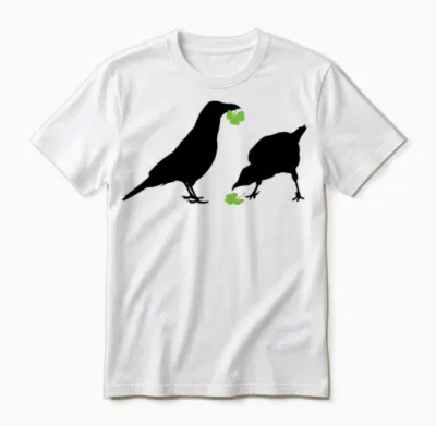 Saint Patrick's Day Kelly Green Shamrock Crows Unisex T-Shirt - White