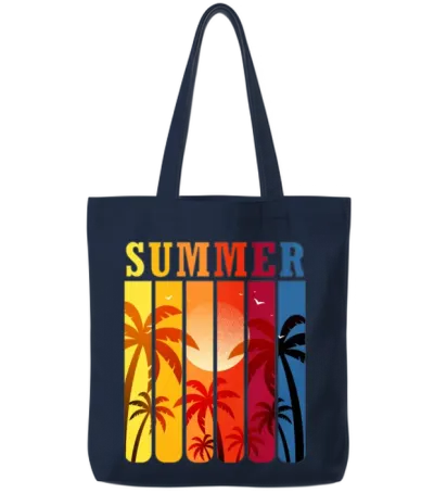 Retro Summer Tote Bags - Navy