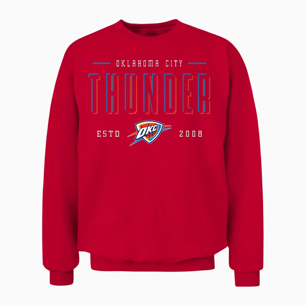 Nba Official Oklahoma City Thunder Negative Space Unisex Sweatshirt in Red