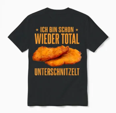 Lustig Deutsches Essen Schnitzel Unterschnitzelt Unisex T-Shirt - Black