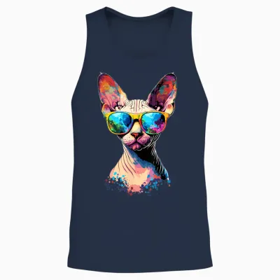 Sphynx Cat Sphynx Cat Canadian Cat Sweet Cats Sphynx T-Shirt, Black, S Unisex Tank Top - Navy