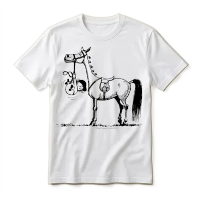 Stubborn Pony Thelwell Cartoon Unisex T-Shirt - White