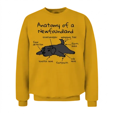 Anatomy of a Newfoundland Dog Unisex Sweatshirt - Gold