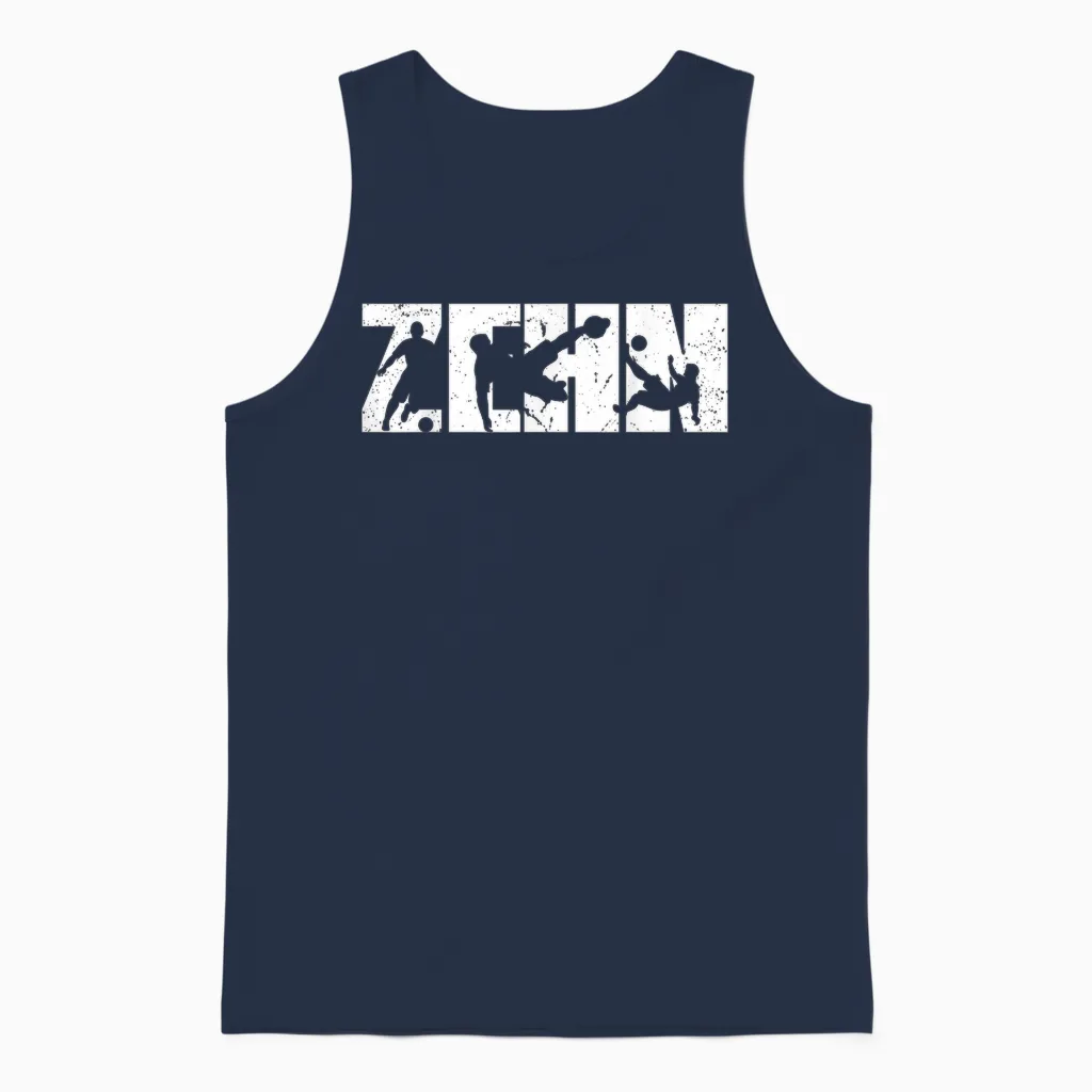 10th Birthday Retro Football Fan Player 10 Years Boy T-Shirt, Black Unisex Tank Top in Navy