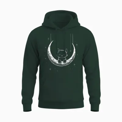 Lunar Cat Nap Unisex Hoodie - Forest