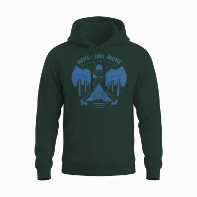Never Hike Alone Unisex Hoodie - Forest