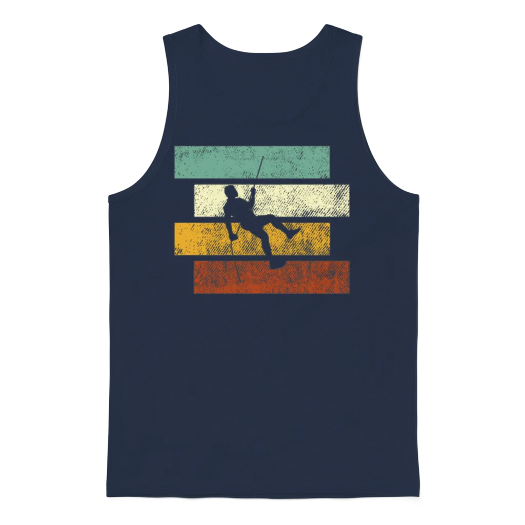 Climbing Retro Unisex Tank Top - Navy