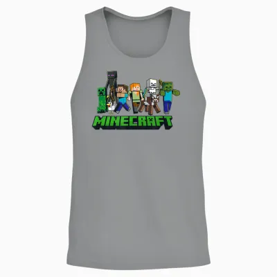 Minecraft Character Lineup Logo T-Shirt, Gray Unisex Tank Top - Sport Grey