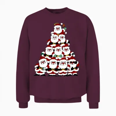 Santa Tree Unisex Sweatshirt - Maroon