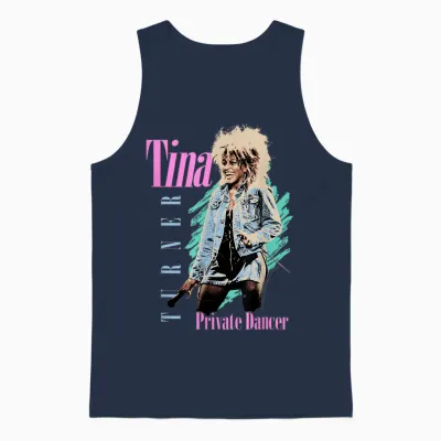 Officiel Tina Turner Private Dancer Artwork Unisex Tank Top - Navy