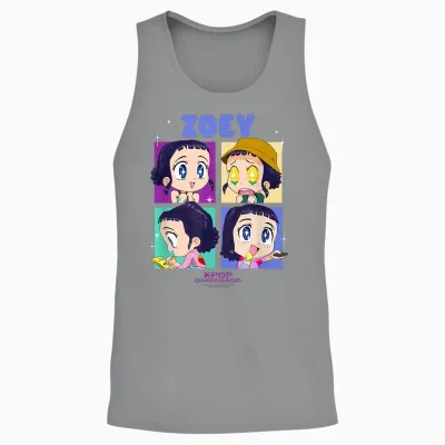 Kpop Demon Hunters Zoey Chibi Officially Licensed Unisex Tank Top - Sport Grey