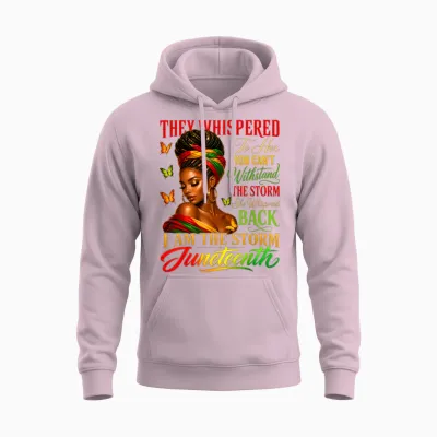 Juneteenth Shirts Women Girls Black African America Freedom Unisex Hoodie - Light Pink